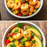 EASY Shrimp and Avocado Bowls with Mango Salsa & Lime- Chili Sauce