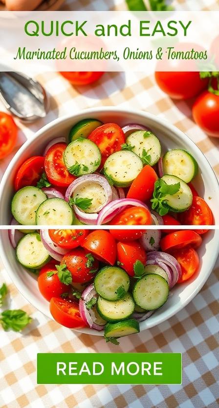 Marinated Cucumbers, Onions and Tomatoes